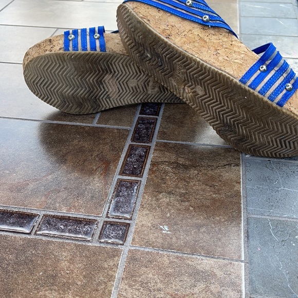 Bamboo Blue with Mesh Chris across Platform Sandals - Picture 6 of 7